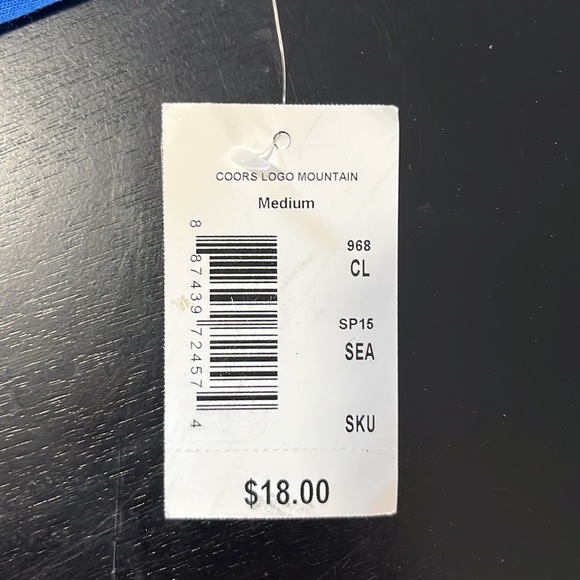 NWT Coors Banquet Blue Tank Top with Large Coors Logo, size Medium - Picture 6 of 8